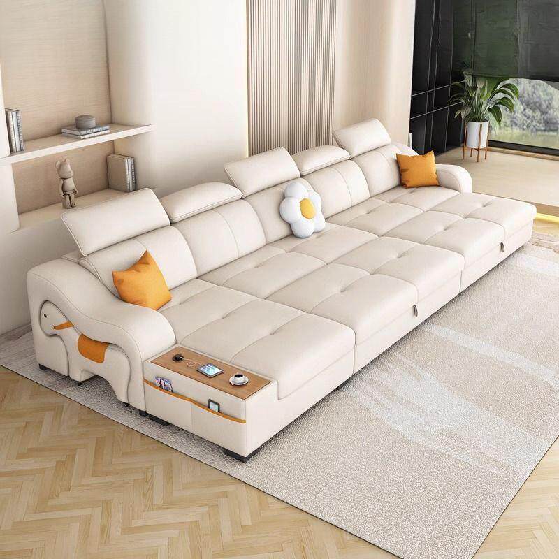 颐舍猫抓皮沙发床两用可折叠多功能创意小户型客厅贵妃沙发可储物