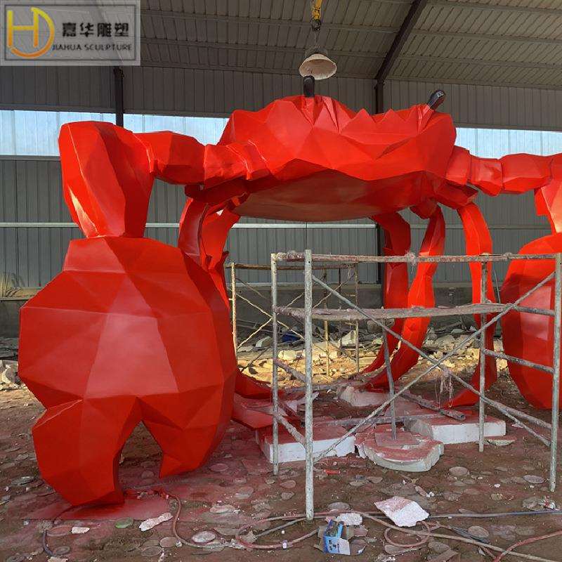 玻璃钢大型仿真螃蟹模具帝王蟹雕塑海鲜螃蟹模型门头装饰招牌挂件