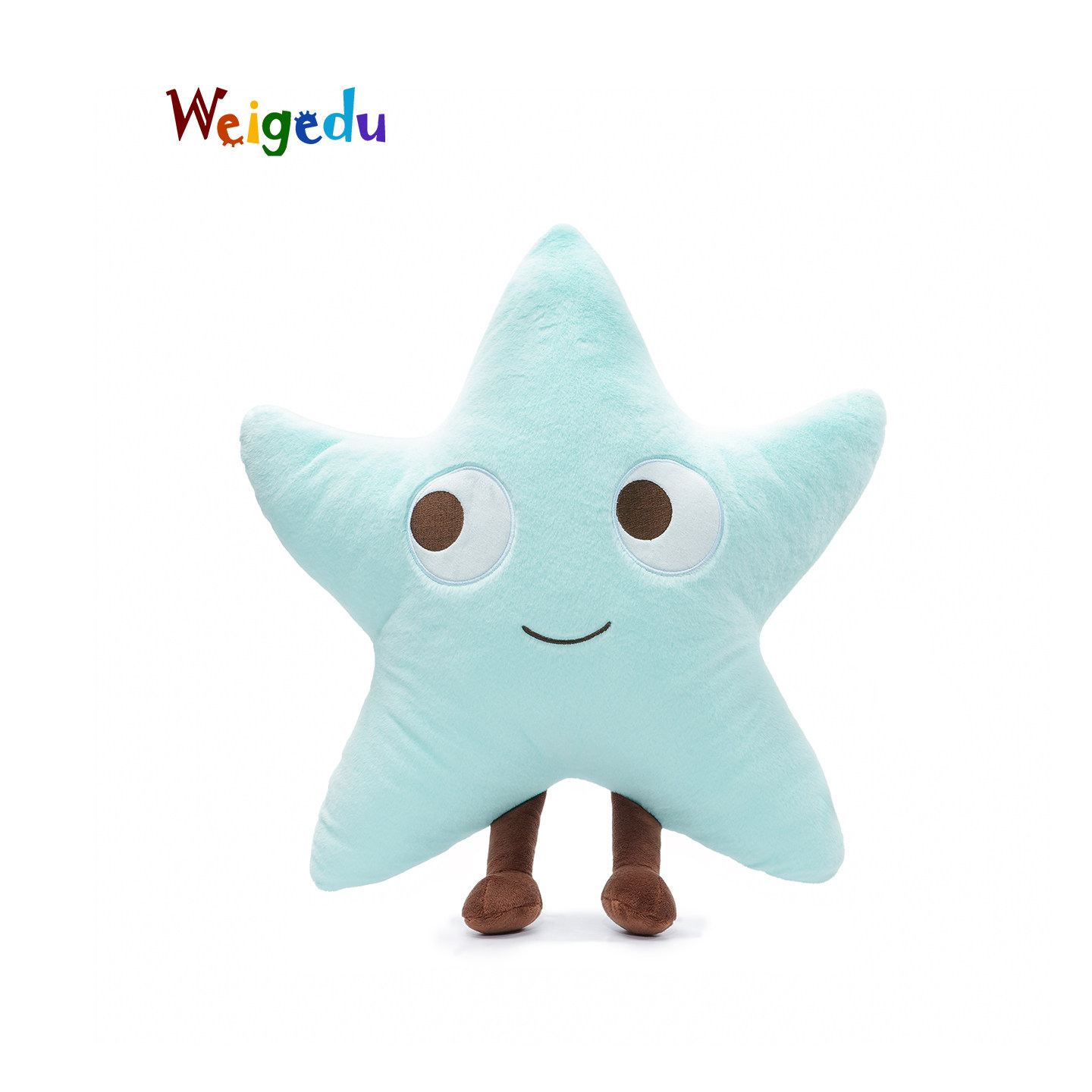 Weigedu可爱星星毛绒玩具天蓝色卡通公仔玩偶ins风抱枕靠垫办公室
