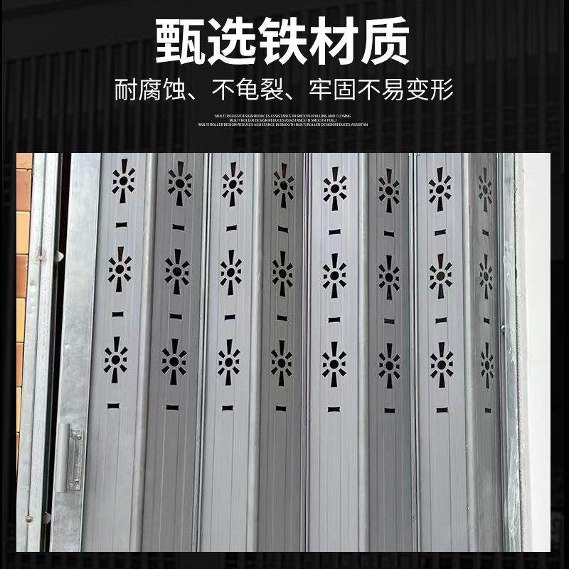 复古风铁艺手动拉闸门透风怀旧阳台拉闸门伸缩推拉阳台防盗门