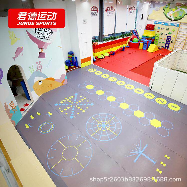 君德工厂直销健身工作室360私教地胶健身房pvc塑胶运动地板