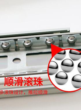 45宽HVPAL三节缓冲家具滑轨抽屉静音阻尼轨道不锈钢导轨滑道承重