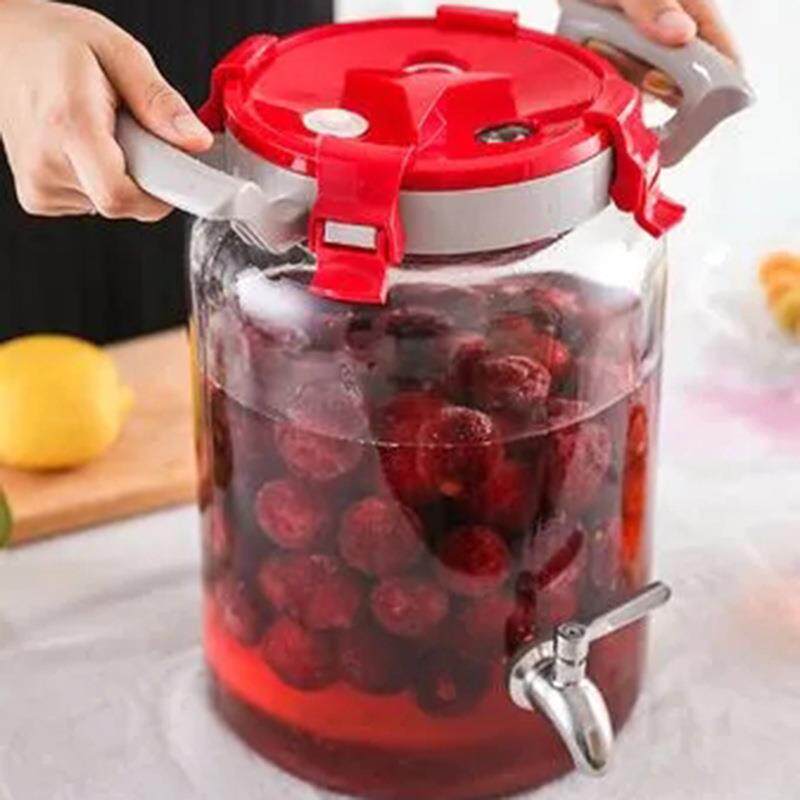 玻璃酵素桶家用自动排气酵素桶泡酒瓶子自酿水果酵素发酵桶密封罐