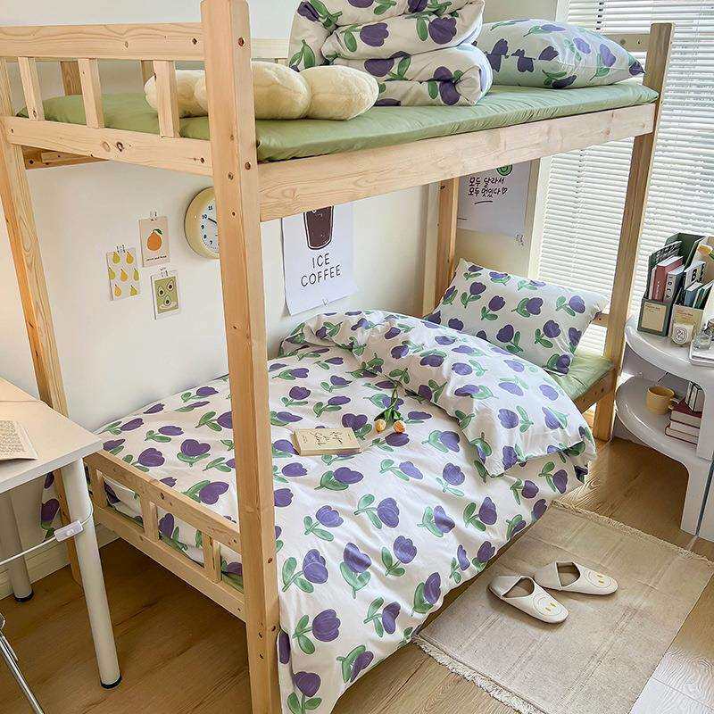 学生宿舍三件套开学季单位职工上下铺芦荟棉床单被套被褥