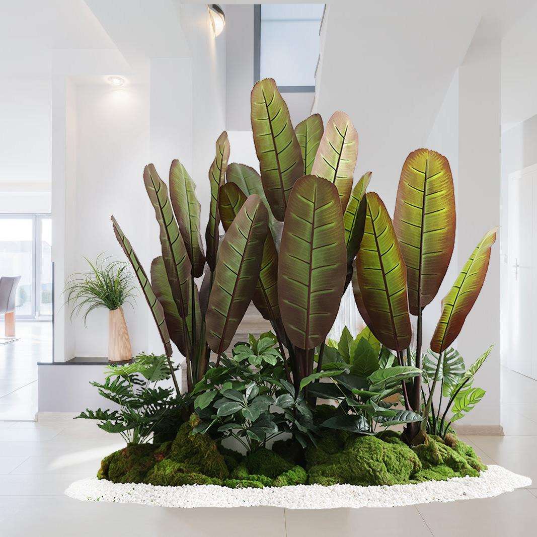 仿真商场装饰植物象腿蕉绿植芭蕉树仿生植物热带跨境大叶假树绿植