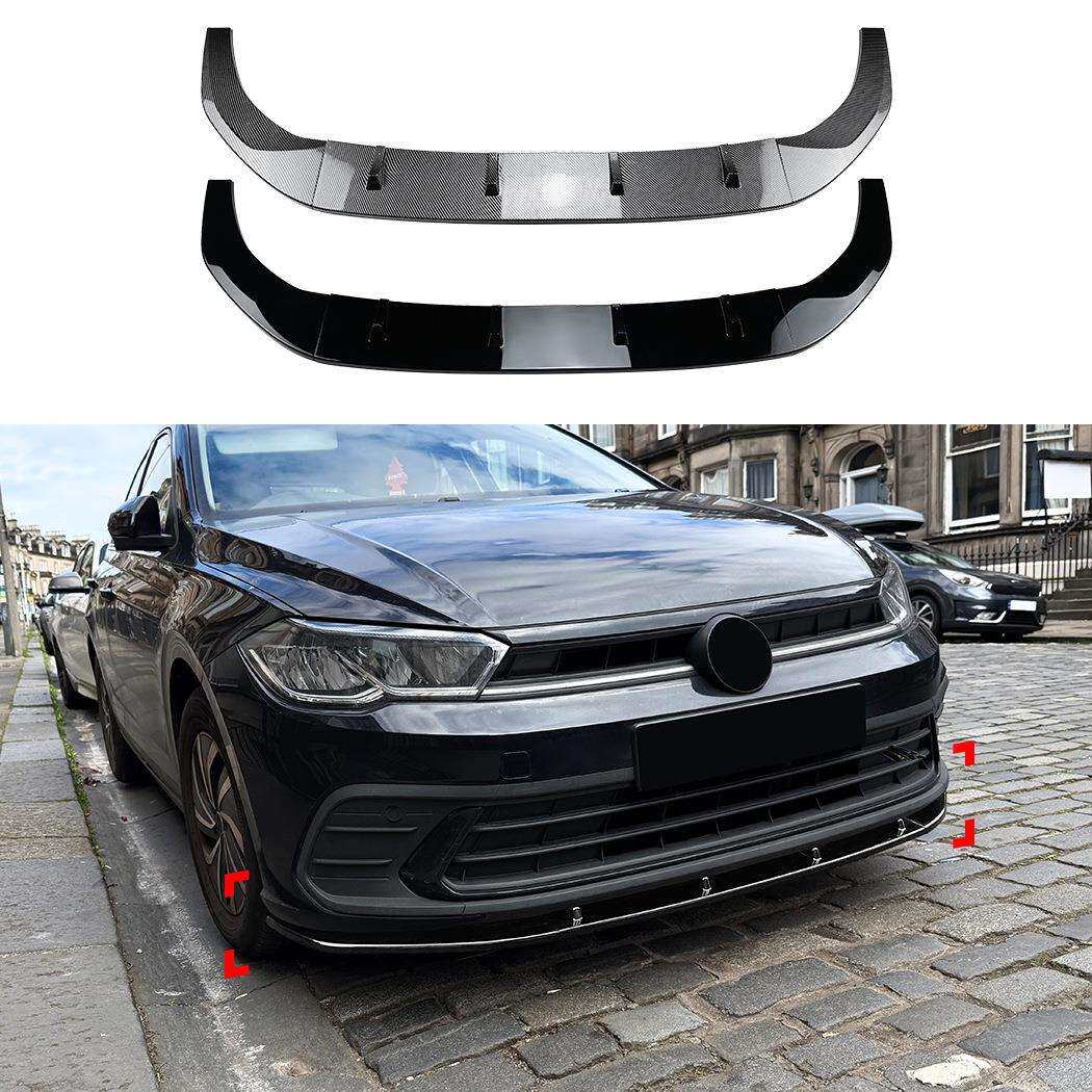 适用大众Polo MK6.5 2022+标准版前杠前唇前铲扰流板外饰跨境改装