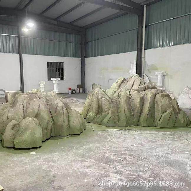 泡沫雕塑模型道具仿真假山石头商场美陈装饰雪山仿真石造景摆件