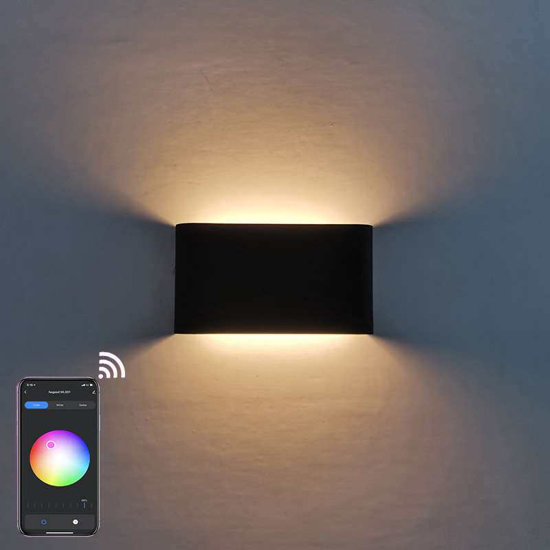 wall lamp跨境RGBW幻彩壁灯LED床头卧室酒吧创意长方形北欧简约灯