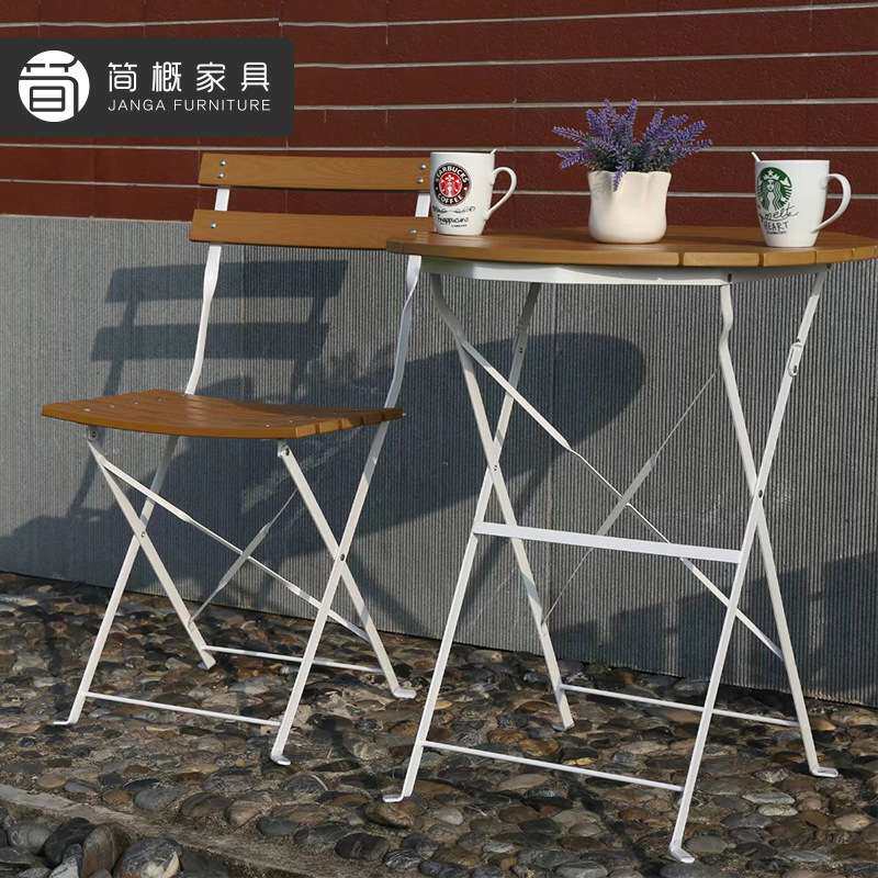 户外桌椅露台酒店民宿阳台茶几凳子三件套防水室内外防晒塑木桌椅