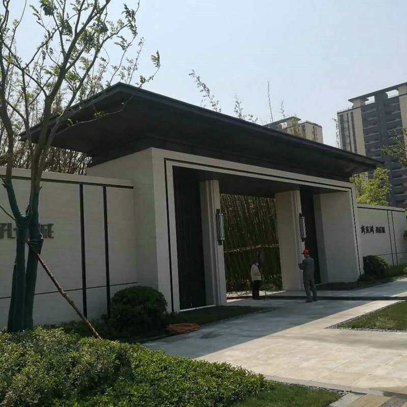 铝扣板门头景墙 户外景区大门 旅游景观工程大门公园广场景观亭