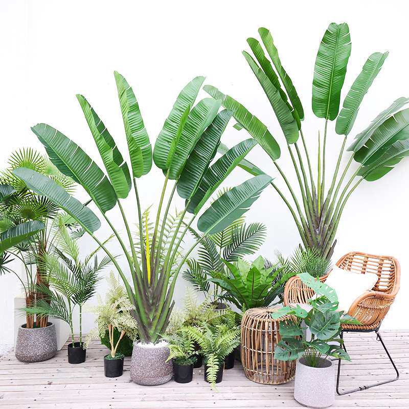 室内大型仿真天堂鸟植物假芭蕉树橱窗落地装饰热带绿植香蕉树盆景