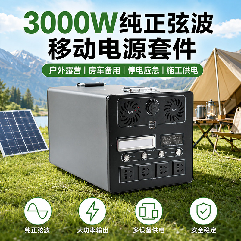 便携夜市停电露营摆摊设备用电源大容量户外移动电站储电大功率