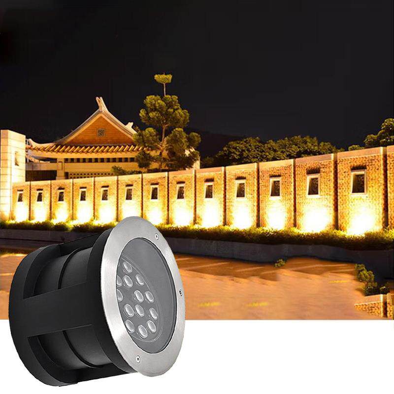 LED可调角度地埋灯6W9W12W18W24W36W户外防水嵌入式埋地七彩射灯