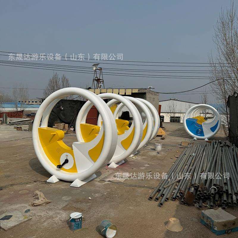 单车脚踏发电喷泉无动力单车骑行发电装置景区发光单车游乐设备