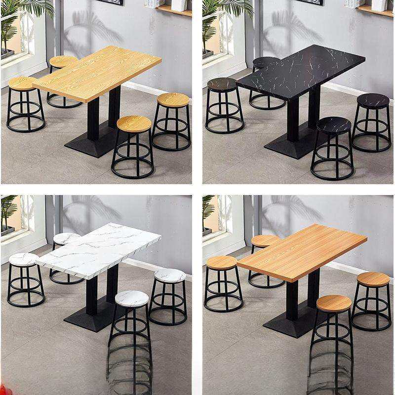 网红圆凳快餐桌椅组合饭店餐厅小吃店加厚餐桌商用餐饮奶茶店桌椅
