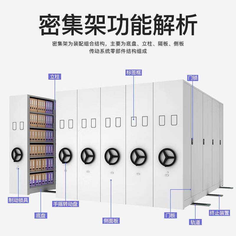 智能密集底图柜档案室多层密集柜移动抽屉式工程图纸手摇资料架