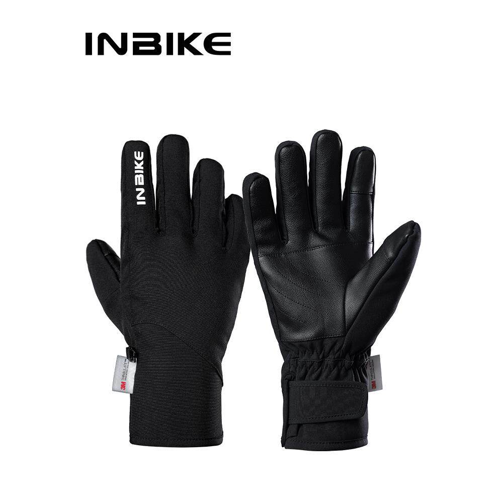 INBIKE秋冬季防风保暖自行车触屏骑行手套全指山地公路车男女手套