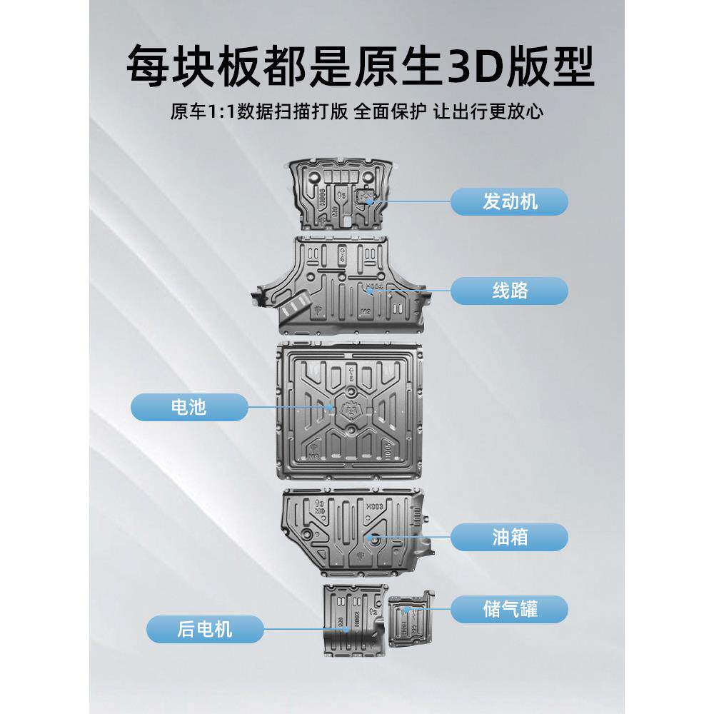 适用问界M9M8专用发动机电池护板底盘装护甲原厂配件改装商城鲲铭