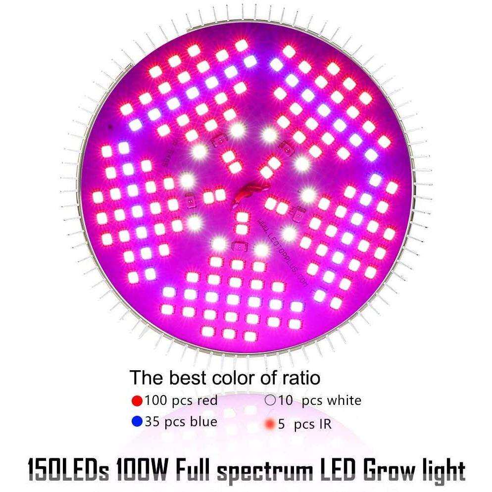 100W LED 生长灯泡 E26/E27 150 LED全光谱植物生长灯