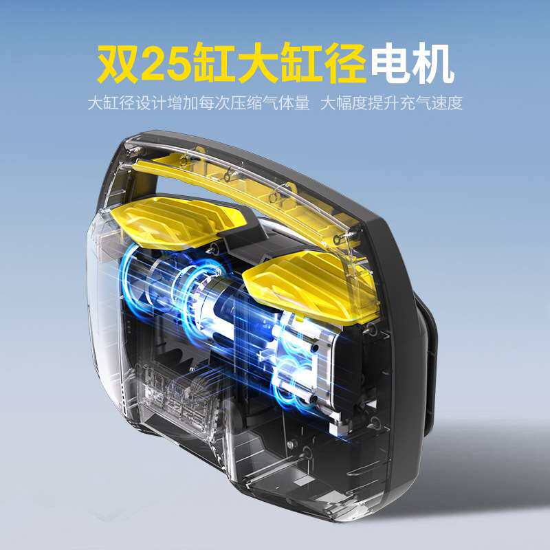 车载大功率充气泵120w户外应急启动储能电源 智能快充双缸打气泵