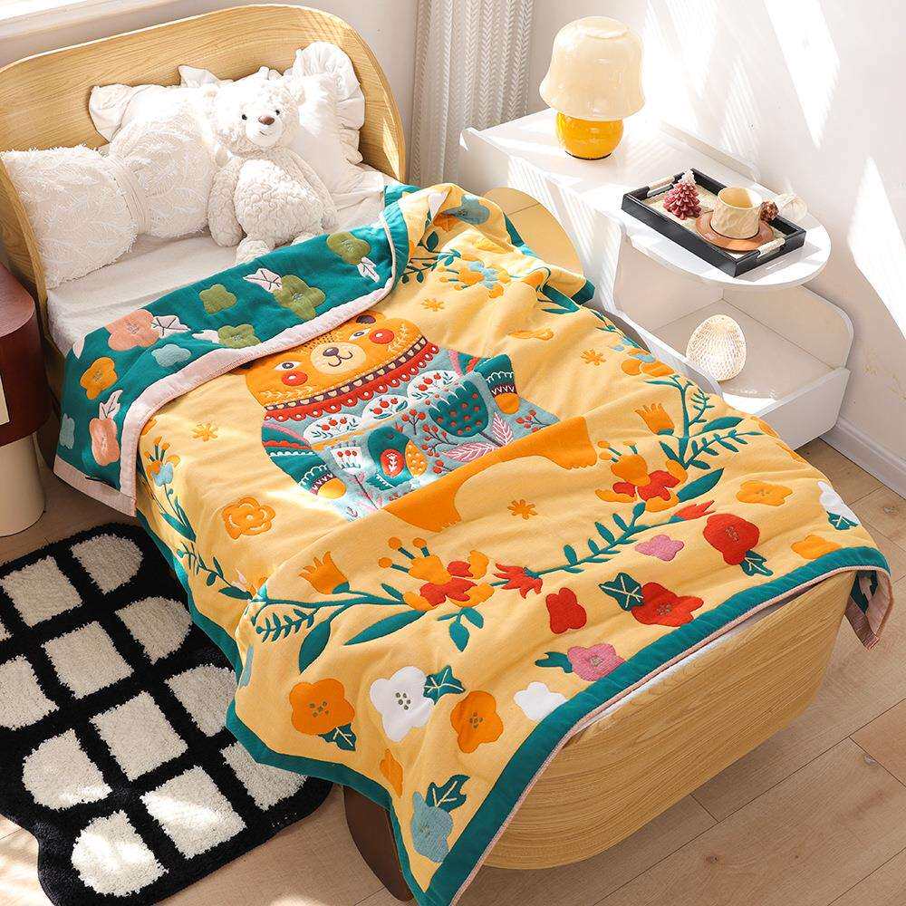 婴儿盖毯十层纯棉纱布儿童盖被加厚超柔软新生儿毛巾被宝宝幼儿园