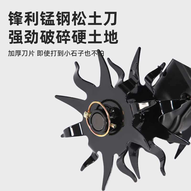 新款锂电微耕机小型农用电动松土机犁地机刨地挖地农业工具