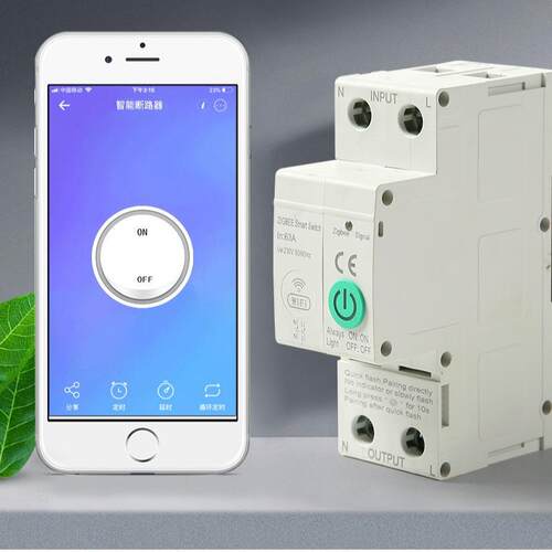 外贸1P Zigbee断路器 手机远程通断器 语音控制