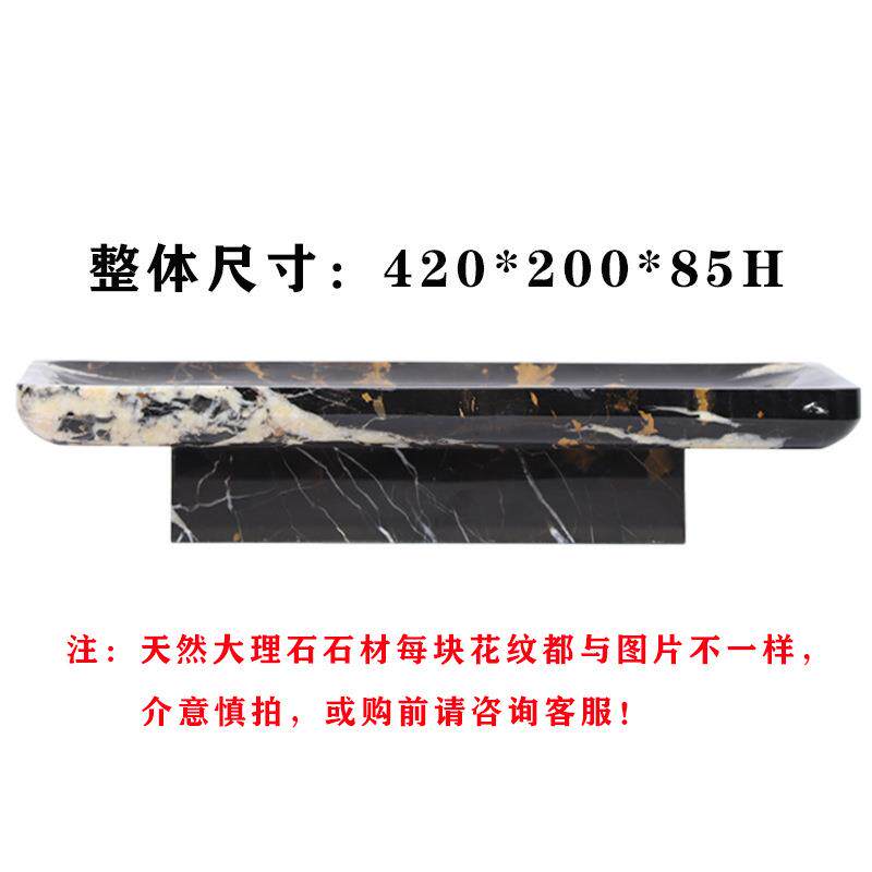创意新中式现代大理石托盘茶具桌面组合摆件茶几玄关客厅艺术摆件
