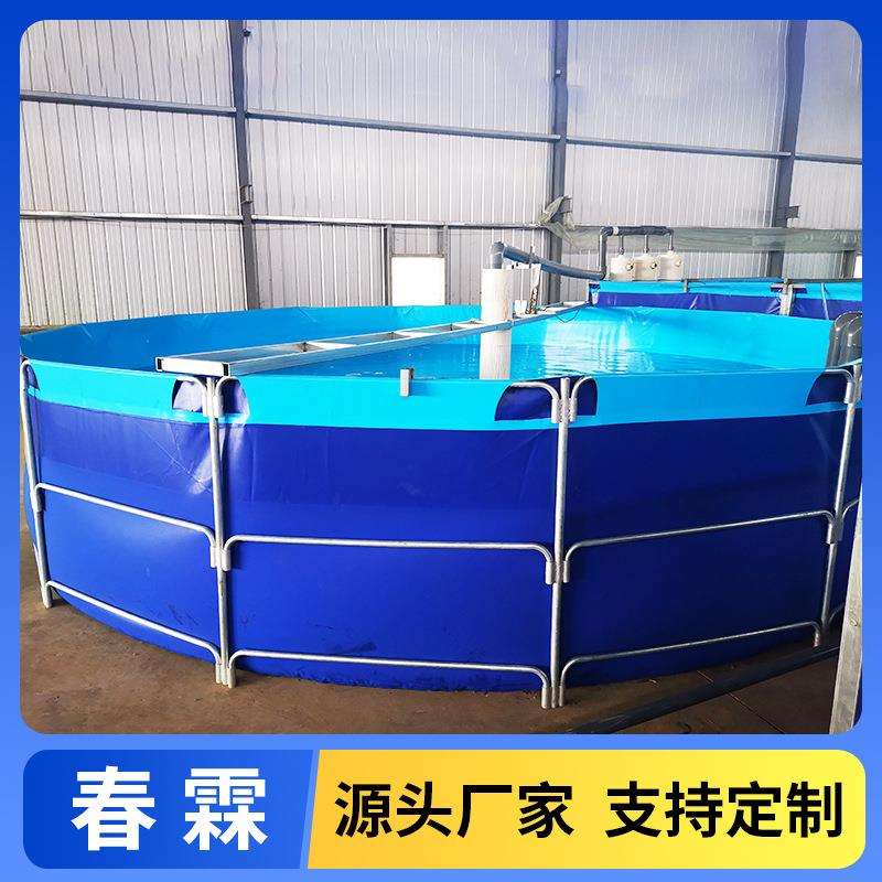 镀锌管支架鱼池 水产养殖储水池 圆形加厚带支架折叠蓄水池