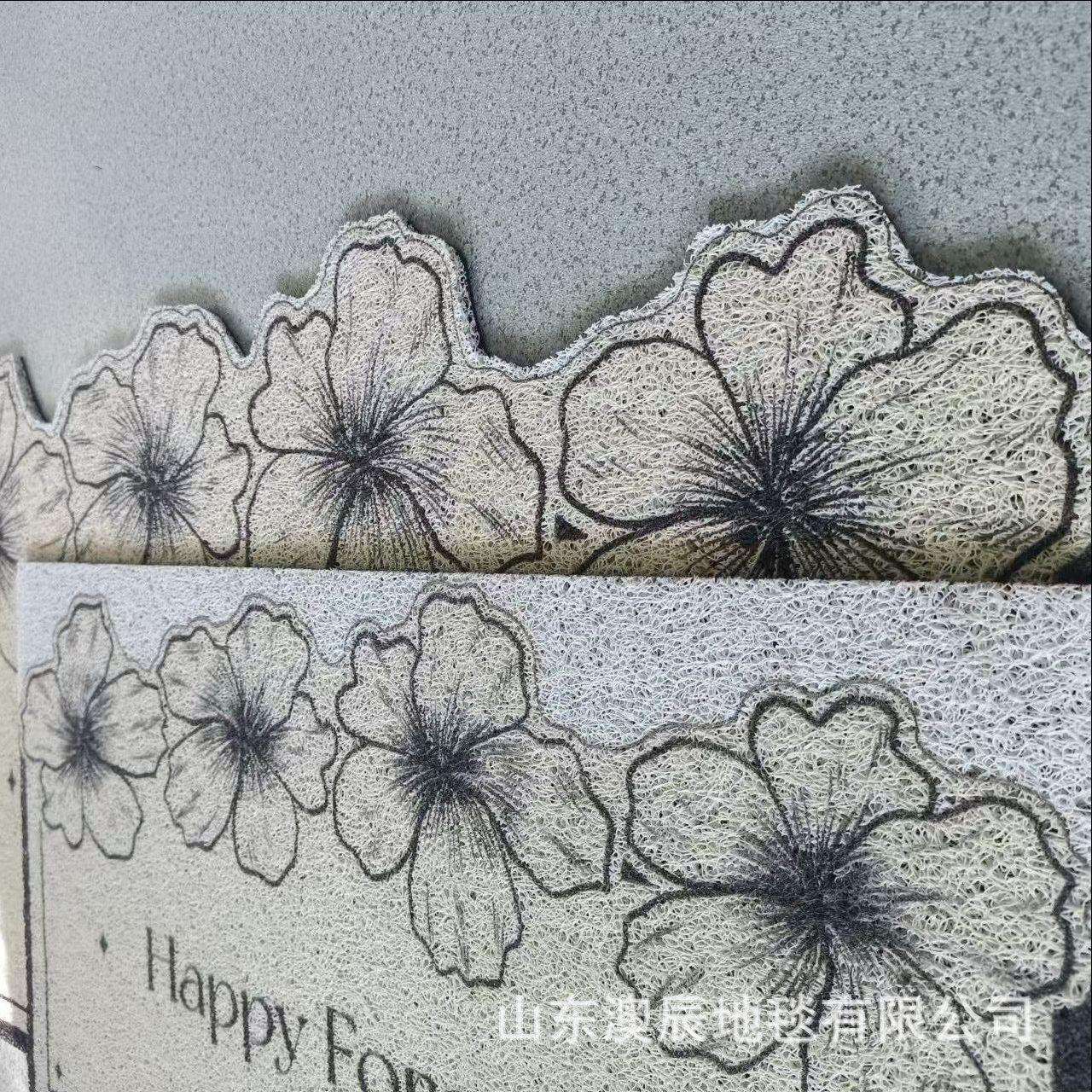 时尚简约加厚PVC丝圈地垫 刮泥蹭土入户进门玄关脚垫可剪裁防滑