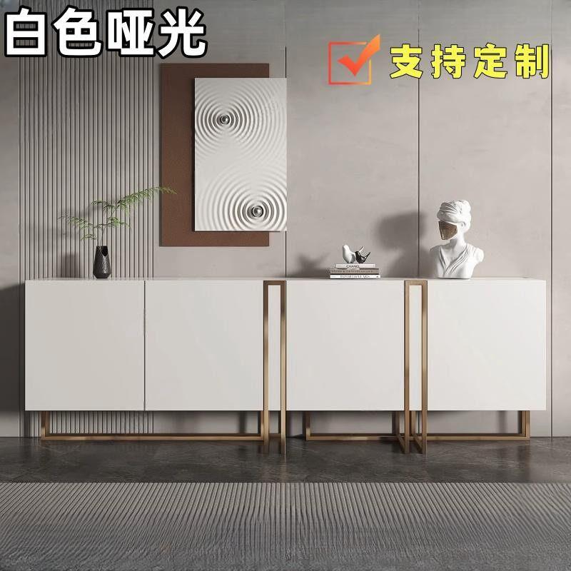 意式极简烤漆餐边柜实木玄关柜多功能装饰柜设计师样板房储物柜