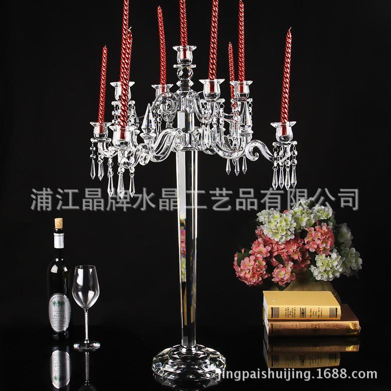 欧式复古婚庆用品蜡烛台创意水晶金箔烛台婚房布置装饰结婚摆件