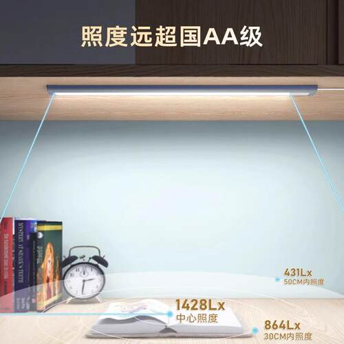 学生Ra98国AA级护眼台灯学习专用阅读写作业吸顶式书桌长条触摸灯
