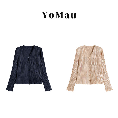 【YOMAO】早秋新款显瘦百搭气质V领针织开衫女MM9600