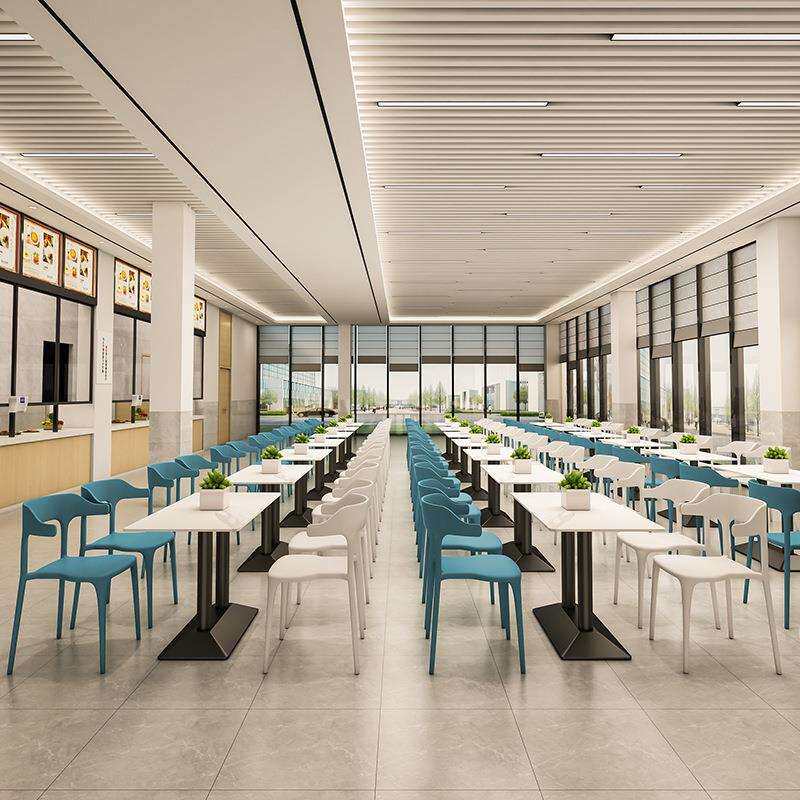 学校食堂餐厅桌椅组合火锅烧烤麻辣烫面馆小吃快餐奶茶店岩板桌子