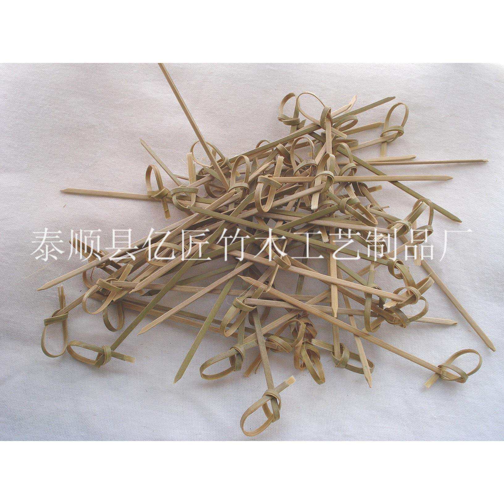 厂家供应一次花结串青皮色 纯手工水果针 水果叉可定长度
