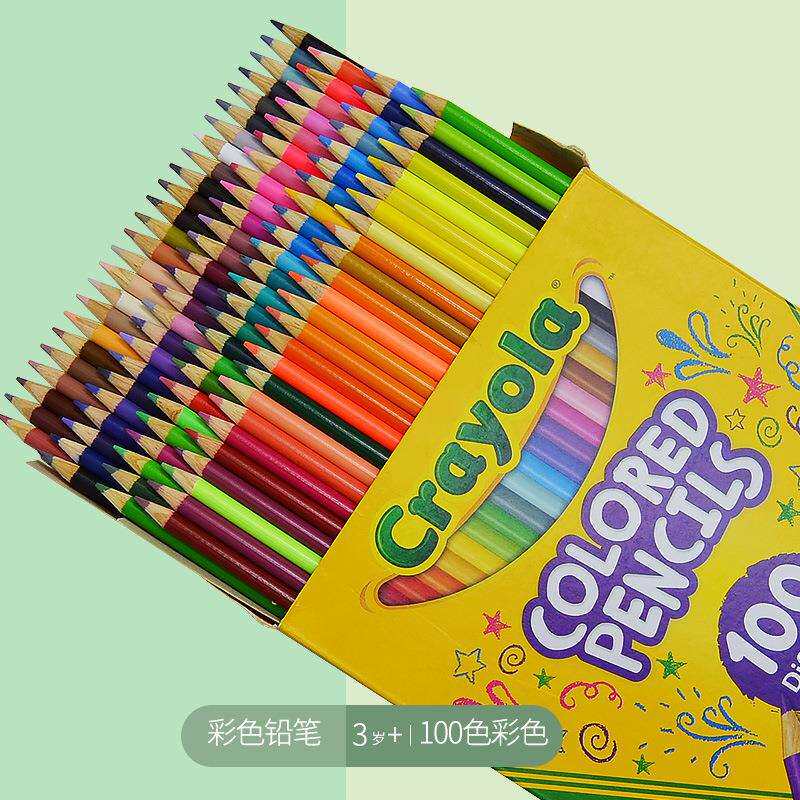 绘儿乐100色彩色铅笔木质彩铅儿童绘画工具68-8100长款彩铅