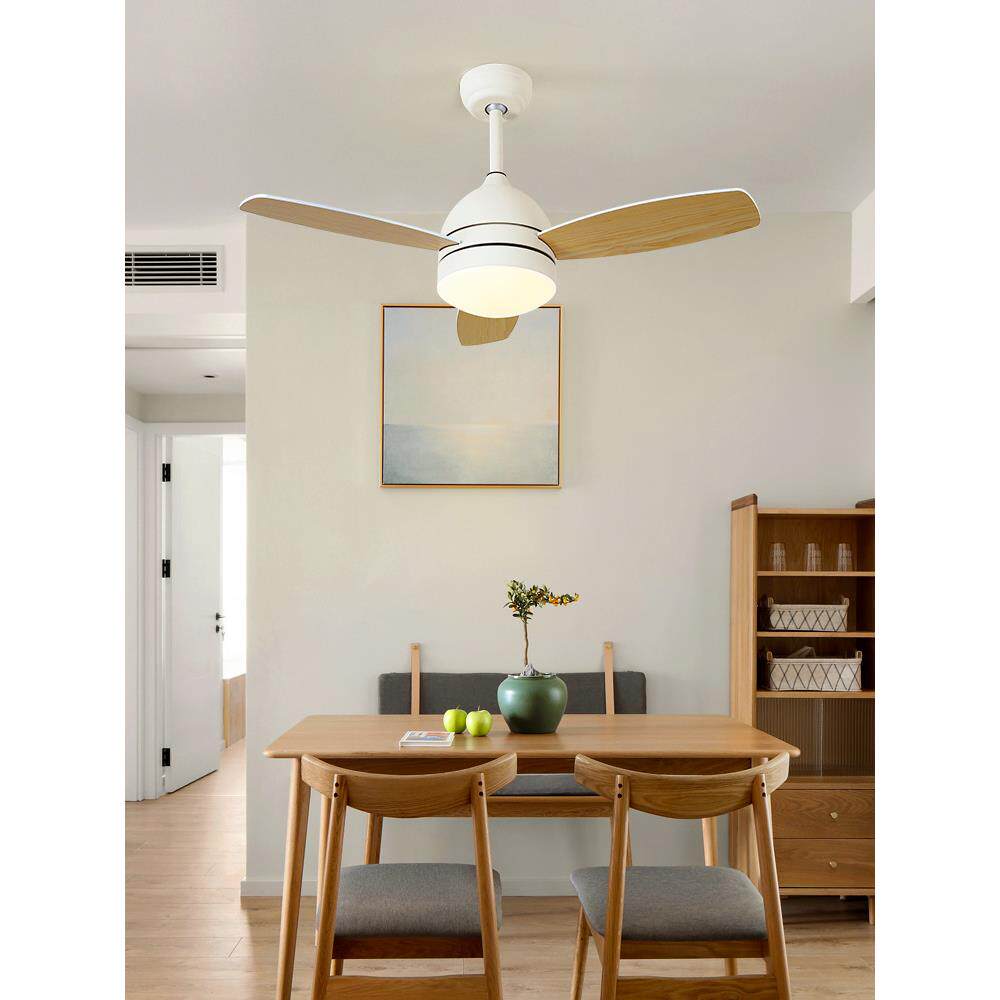 餐厅吊扇灯日式原木客厅风扇一体灯现代简约个性北欧卧室led吊灯