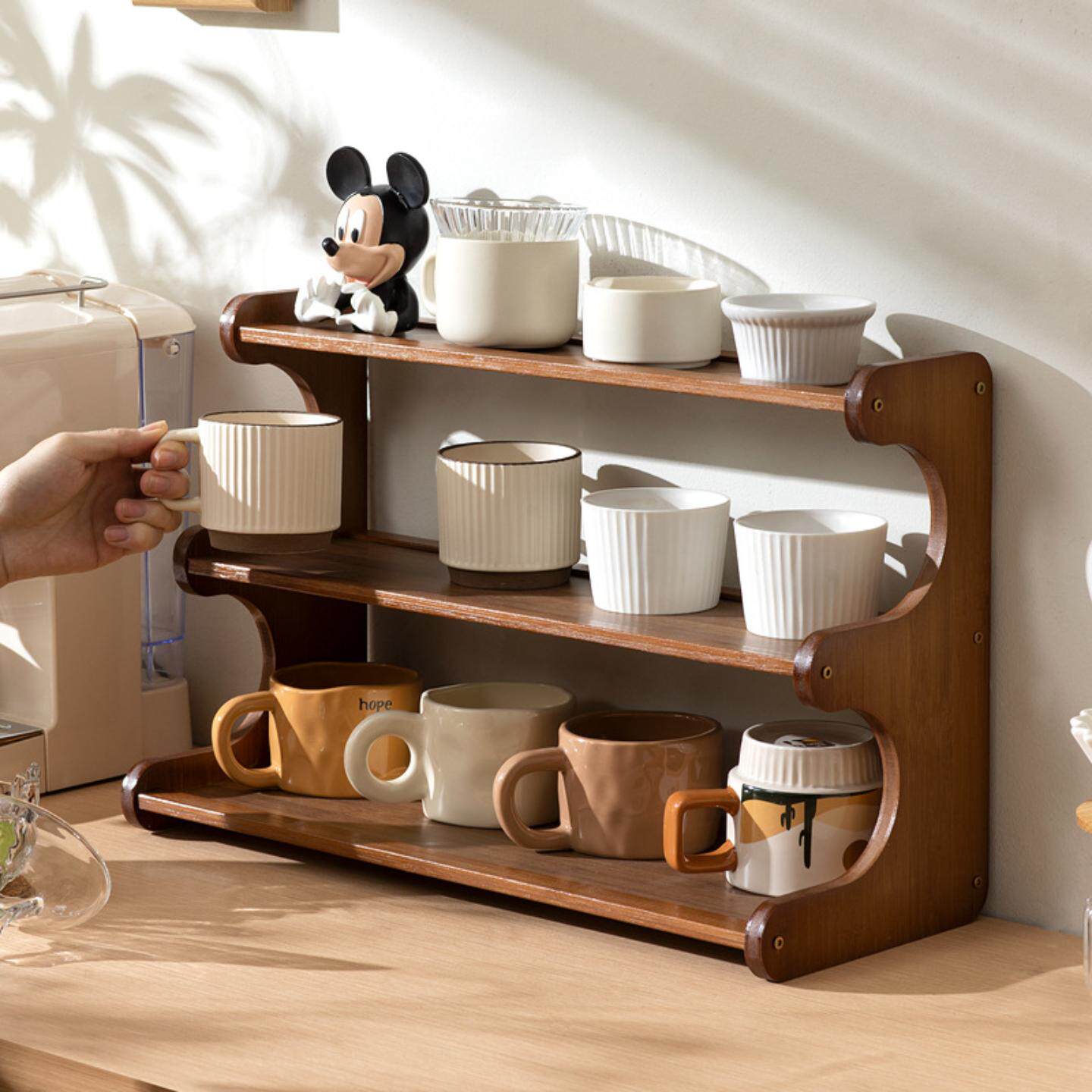 厨房桌面多层置物架角架酒杯茶具咖啡杯沥水收纳架杯架杯子置物架