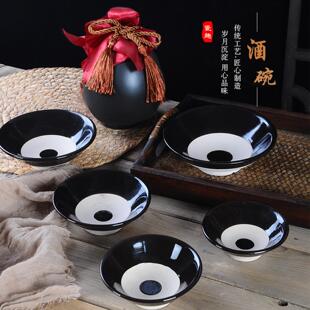 复古酒碗小瓷碗土碗仿古水浒道具酒碗粗陶扣肉蒸碗摔酒碗家用古风