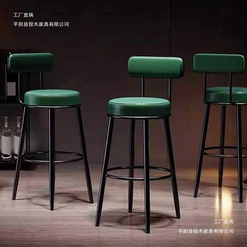 北欧高吧椅简约现代家用休闲吧台凳咖啡店眼镜店吧台椅靠背高脚椅