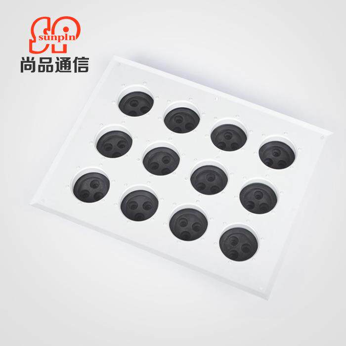 热销产品 9孔馈线窗通信机房密封窗铝合金喉箍式