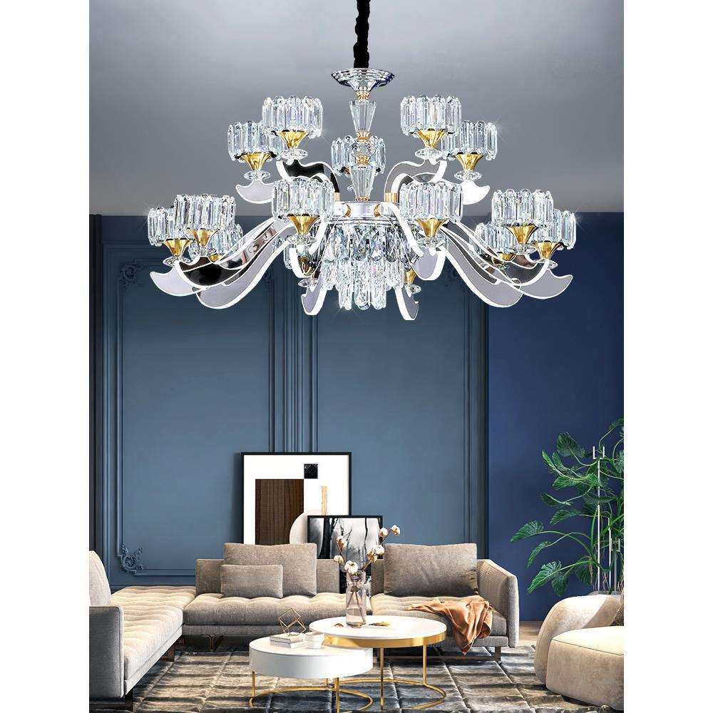 后现代水晶吊灯客厅轻奢主灯臂发光欧式奢华别墅餐厅灯具简约