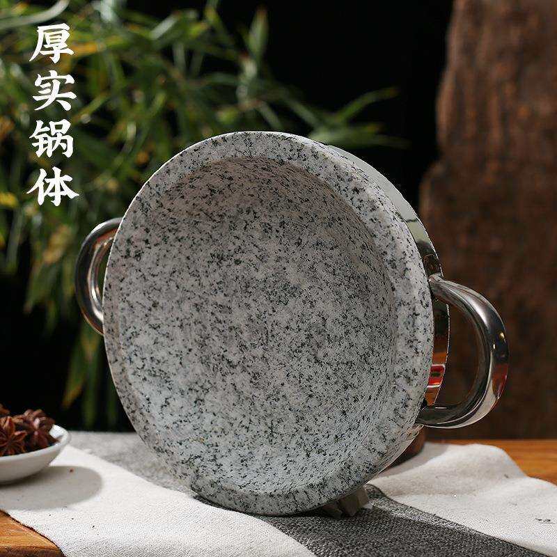 天然浅石烤盘石锅菜石锅鱼火锅石锅豆腐韩式拌饭耐高温抗裂