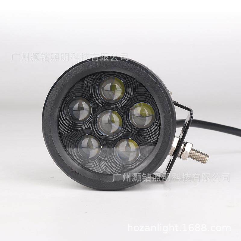 汽车LED工作灯 18W圆形透镜越野车顶前杠射灯 工程探照work light