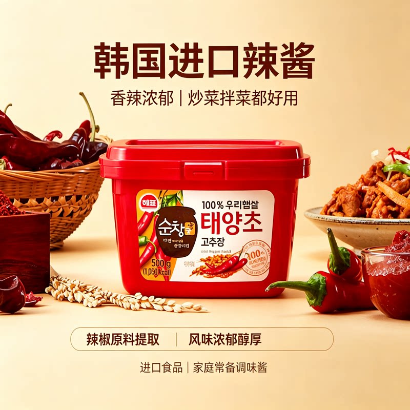 SAJO思潮辣椒酱韩国进口下饭辣椒酱经典款辣酱盒装汤用蘸酱