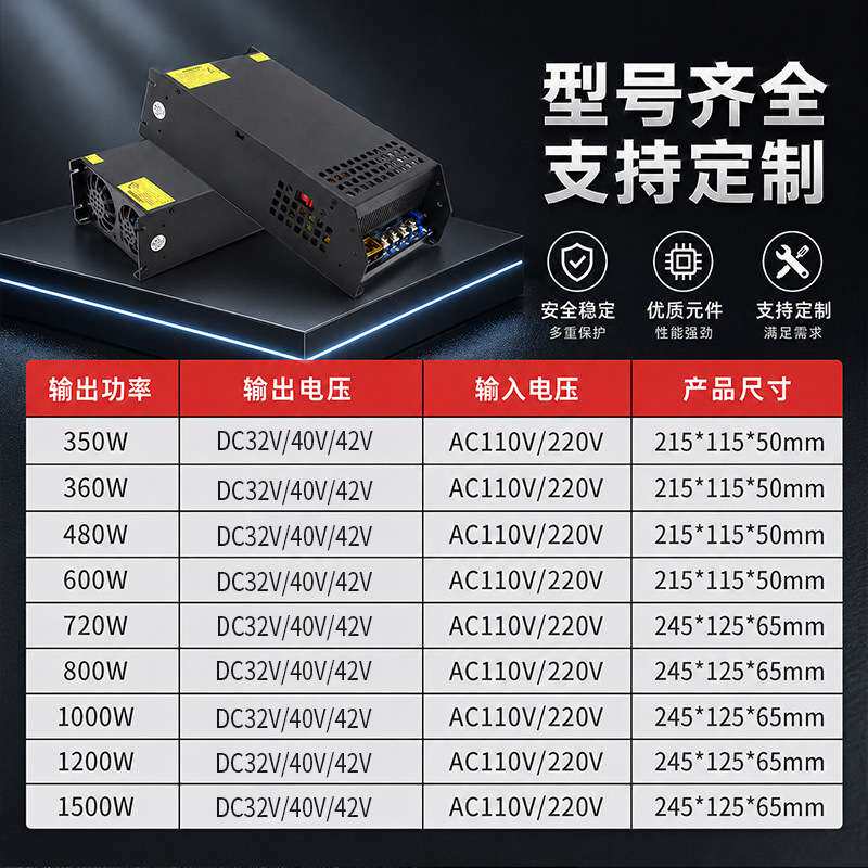 600Wled灯条柜台灯开关电源DC32V40V42V480W安防直流驱动AC转DC