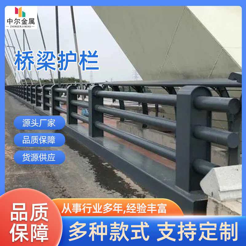 中尔Q235防撞护栏立交桥两侧桥梁护栏步道复合立柱管道护栏