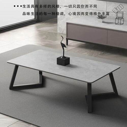 现代简约岩板茶几客厅家用轻奢北欧意式极简小户型大理石花几台桌