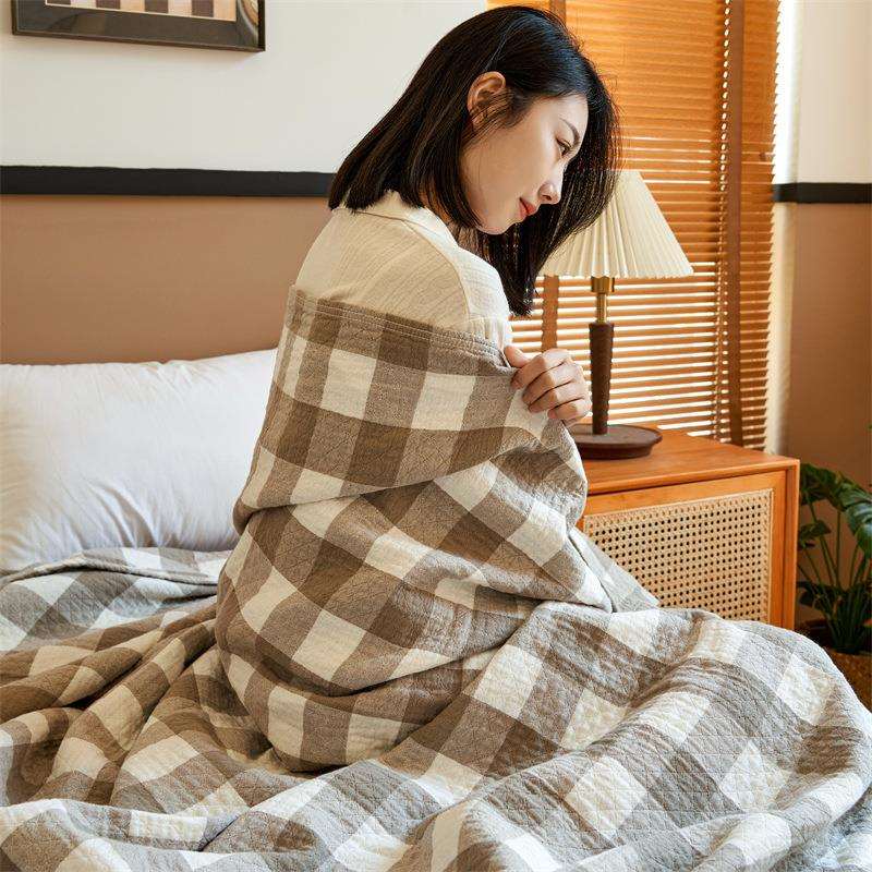 日式母婴级三层纱布毛巾被纯棉办公室薄被子沙发盖毯a类夏凉被